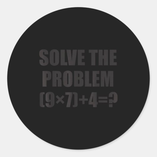 Löse das Problem Lustig 67 Meme Brainrot Mathe-Leh Runder Aufkleber (Vorderseite)