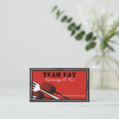 Lose des Abendessens die Gabeln speisend, die Visitenkarte (Stehend Vorderseite)