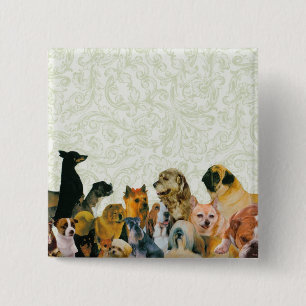 Lose des Hundecollagenknopfes Button