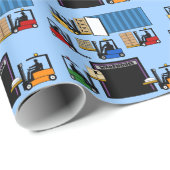 Lose Gabelstapler-Spaß scherzt Geschenk-Packpapier Geschenkpapier (Rolleneckpunkt)