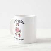 Lose Gans Mama Lustige Mutter Gans Cartoon Kaffeetasse (Vorderseite Links)