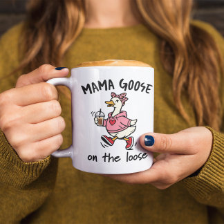 Lose Gans Mama Lustige Mutter Gans Cartoon Kaffeetasse