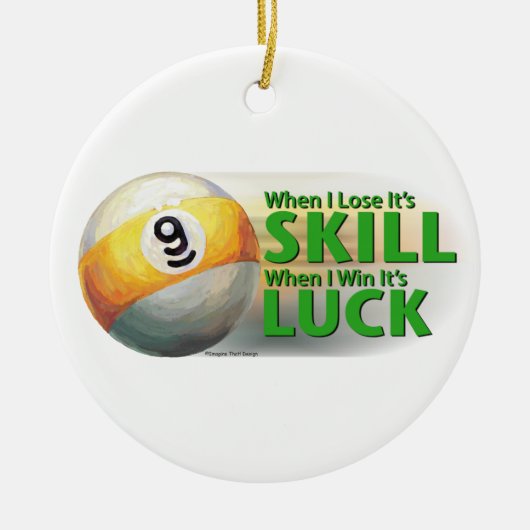 Lose Geschicklichkeit gewinnen 9 Ball Keramik Ornament (Vorne)