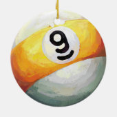 Lose Geschicklichkeit gewinnen 9 Ball Keramik Ornament (Hinten)