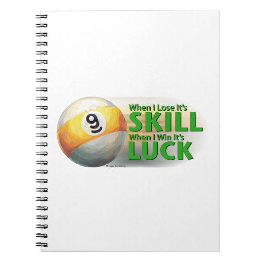 Lose Geschicklichkeit gewinnen 9 Ball Notizblock (Vorderseite)