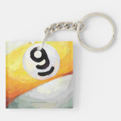 Lose Geschicklichkeit gewinnen 9 Ball Schlüsselanhänger (Rückseite)