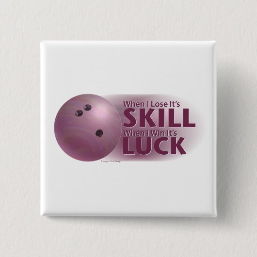 Lose Geschicklichkeit gewinnen Luck Bowling Pink Button (Vorderseite)