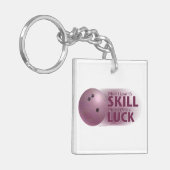 Lose Geschicklichkeit gewinnen Luck Bowling Pink Schlüsselanhänger (Vorderseite links)