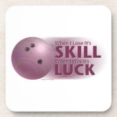 Lose Geschicklichkeit gewinnen Luck Bowling Pink Untersetzer (Vorderseite)