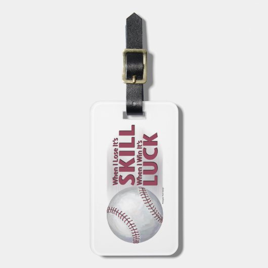 Lose Geschicklichkeit Win Luck Baseball Gepäckanhänger (Vorderseite vertikal)