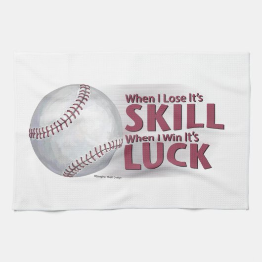 Lose Geschicklichkeit Win Luck Baseball Handtuch (Horizontal)