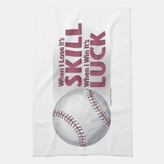 Lose Geschicklichkeit Win Luck Baseball Handtuch (Vertikal)