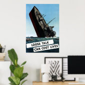 Lose Gespräche können Leben kosten Poster (Heimbüro)