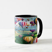 Lose Heißluft steigt Tasse im Ballon auf (VorderseiteRechts)