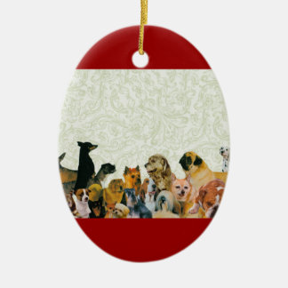 Lose Hundecollagenverzierungen Keramikornament