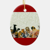 Lose Hundecollagenverzierungen Keramikornament (Hinten)