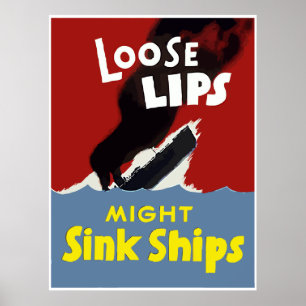 Lose Lippen können Schiffe überlaufen — Grenze Poster