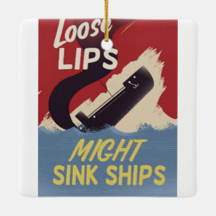 Lose Lippen könnten Schiffe versenken Keramikornament