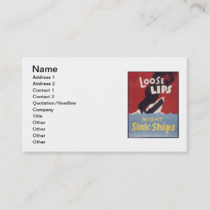 Lose Lips Might Sink Ships Business Cards Visitenkarte
