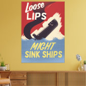 Lose Lips Might Sink Ships Leinwanddruck (Insitu (Wohnzimmer))