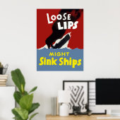Lose Lips Might Sink Ships Poster (Heimbüro)