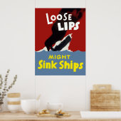 Lose Lips Might Sink Ships Poster (Küche)