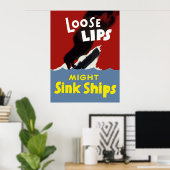 Lose Lips Might Sink Ships Poster (Heimbüro)