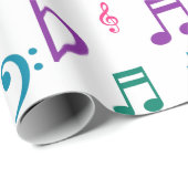 Lose musikalische Anmerkungen und Symbole Geschenkpapier (Rolleneckpunkt)