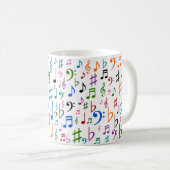 Lose musikalische Anmerkungen und Symbole Kaffeetasse (VorderseiteRechts)