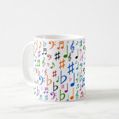 Lose musikalische Anmerkungen und Symbole Kaffeetasse (Vorderseite Links)