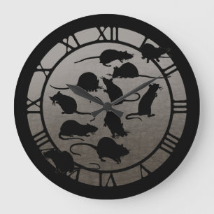 Lose Ratten Große Wanduhr