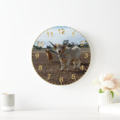 Lose Rinder: Höhere Weizenhöhe der Kühe Große Wanduhr (Zuhause)
