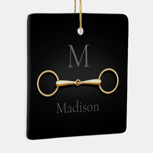 Lose Ring Snaffe Bit Mit Monogramm Reittier Keramikornament (Rechts)