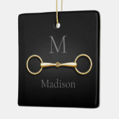 Lose Ring Snaffe Bit Mit Monogramm Reittier Keramikornament (Links)