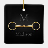 Lose Ring Snaffe Bit Mit Monogramm Reittier Keramikornament (Rückseite)