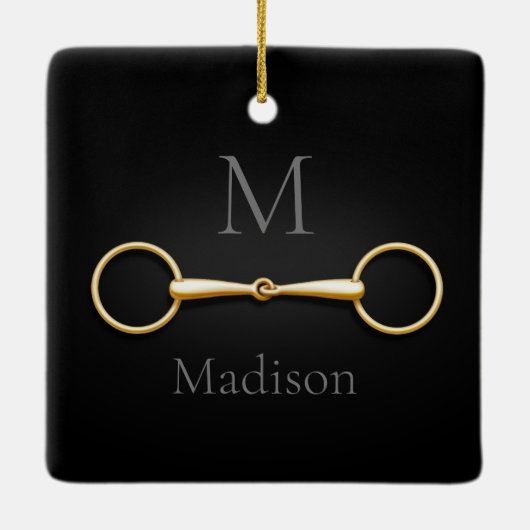 Lose Ring Snaffe Bit Mit Monogramm Reittier Keramikornament (Rückseite)