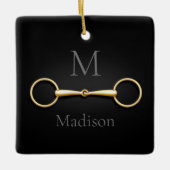 Lose Ring Snaffe Bit Mit Monogramm Reittier Keramikornament (Vorderseite)