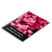 Lose rosa Herzen, niedliches Liebe-Muster Notizblock (Linke Seite)
