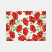 Lose rote Mohnblumen Fleecedecke (Vorderseite (Horizontal))