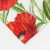 Lose rote Mohnblumen Fleecedecke (Ecke)