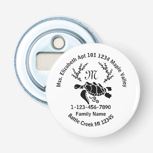 Lose Sea Turtle Monogram Family Zuhause-Adresse Flaschenöffner