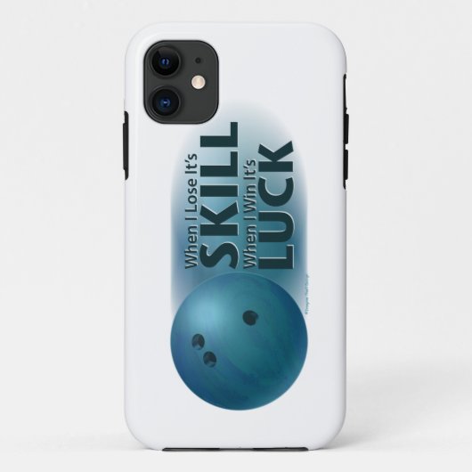 Lose Skill Win Luck Bowling Blue Case-Mate iPhone Hülle (Rückseite)