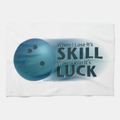 Lose Skill Win Luck Bowling Blue Handtuch (Horizontal)