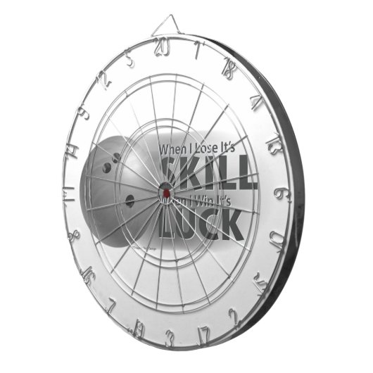 Lose Skill Win Luck Bowling Gray Dartscheibe (Vorderseite rechts)