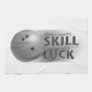 Lose Skill Win Luck Bowling Gray Handtuch