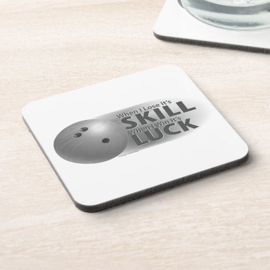 Lose Skill Win Luck Bowling Gray Untersetzer (Linke Seite)