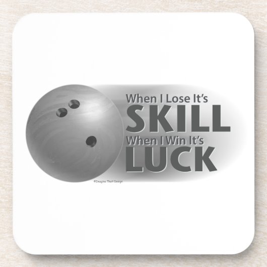 Lose Skill Win Luck Bowling Gray Untersetzer (Vorderseite)