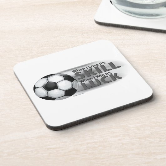 Lose Skill Win Luck Soccer Getränkeuntersetzer (Linke Seite)