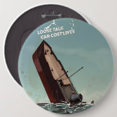 Lose Talk Cost Lives WW2 Poster Button (Vorne & Hinten)