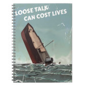 Lose Talk Cost Lives WW2 Poster Notizblock (Vorderseite)